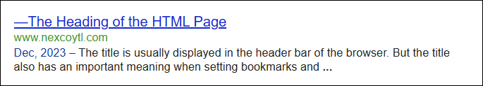 For Search Engines, the Importance of the <title> Element Shouldn’t Be Ignored