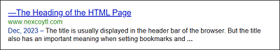 For Search Engines, the Importance of the <title> Element Shouldn’t Be Ignored