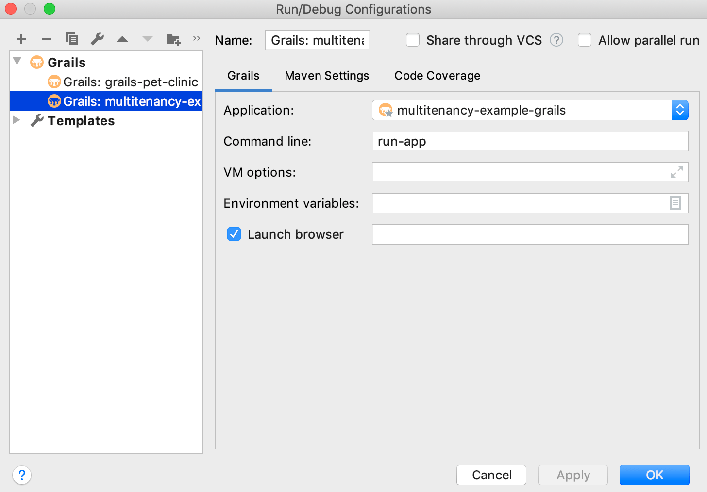 Run configuration Run configuration