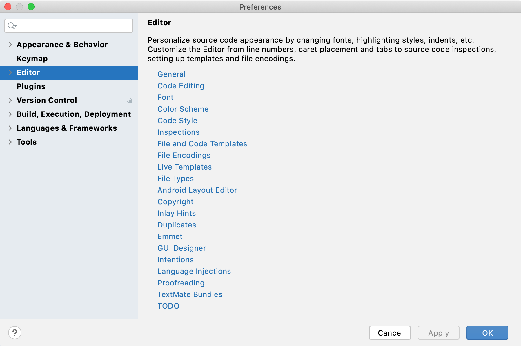 Settings: Editor Settings: Editor