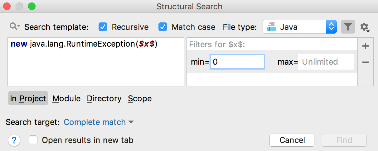 Count filter Count filter