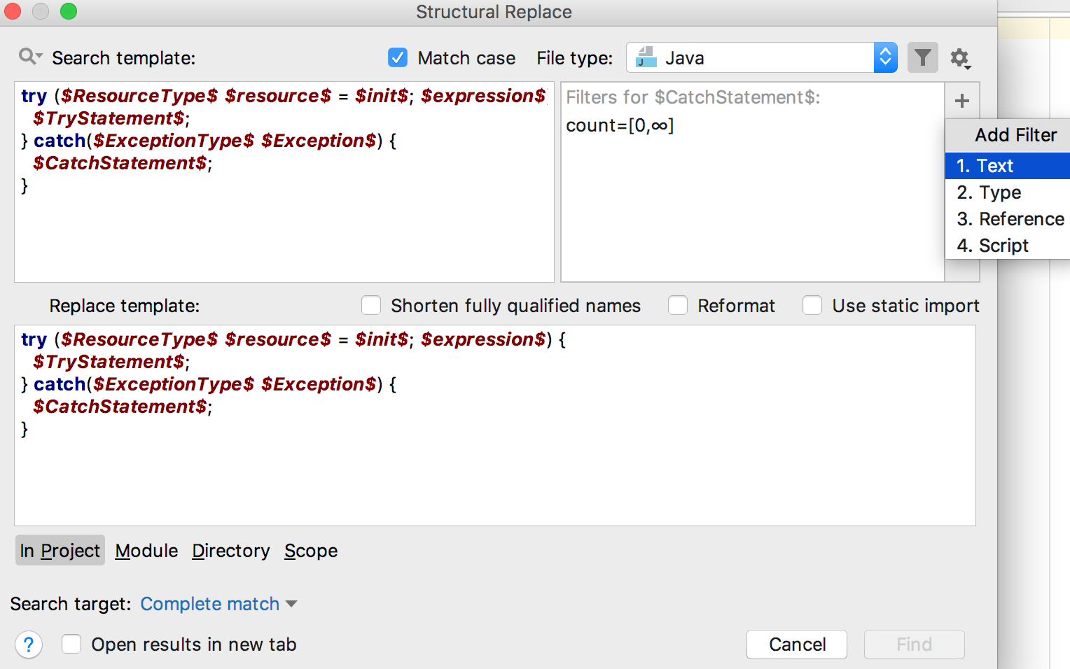 A search template preview A search template preview