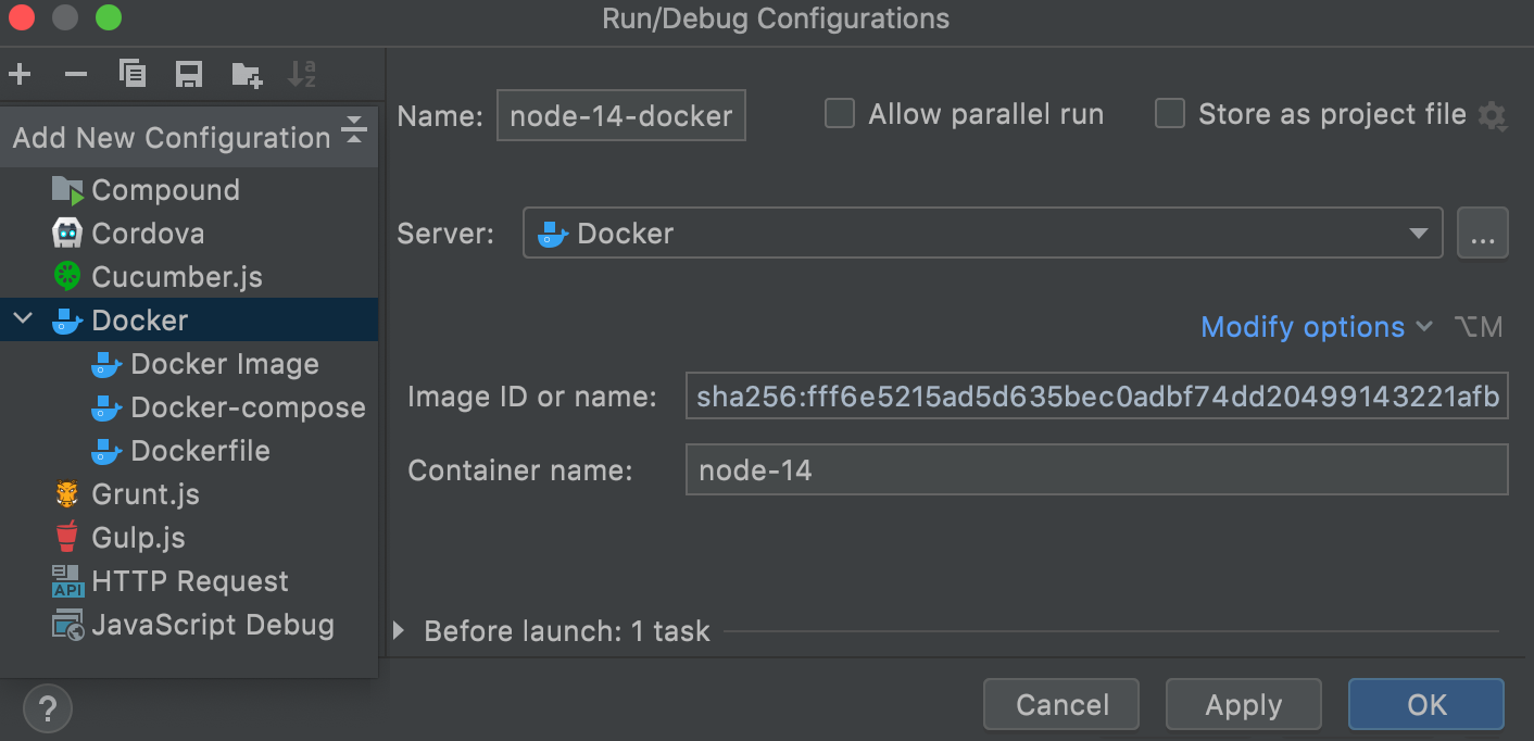 Docker run/debug configurations Docker run/debug configurations