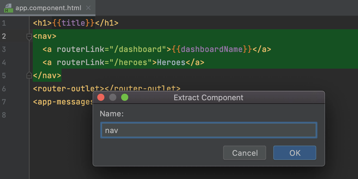 Extract an Angular component from a template Extract an Angular component from a template