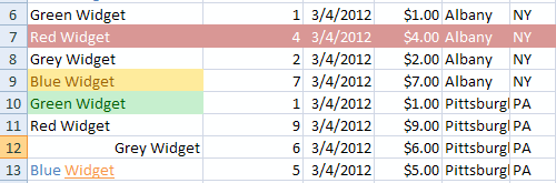 formatting within a cell