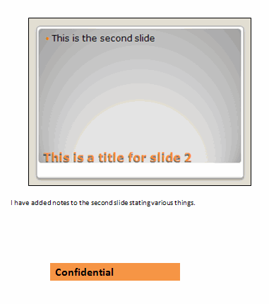 notes slide with text box