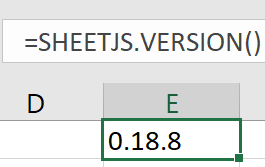 `SHEETJS.VERSION` output